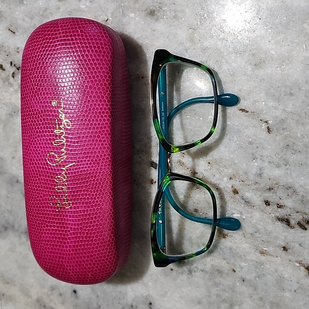 Lilly Pulitzer teal tortoise size 49 eyeglasses